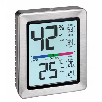 TFA Dostmann EXACTO Termoigrometro digitale argento 30.5047.54.K
