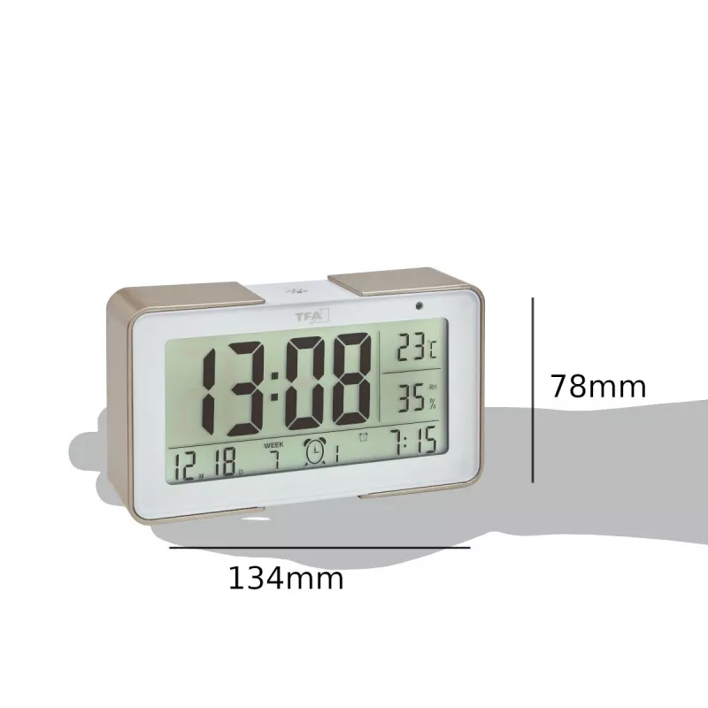TFA Dostmann 60.2540.53 Sveglia radio oro/bianco