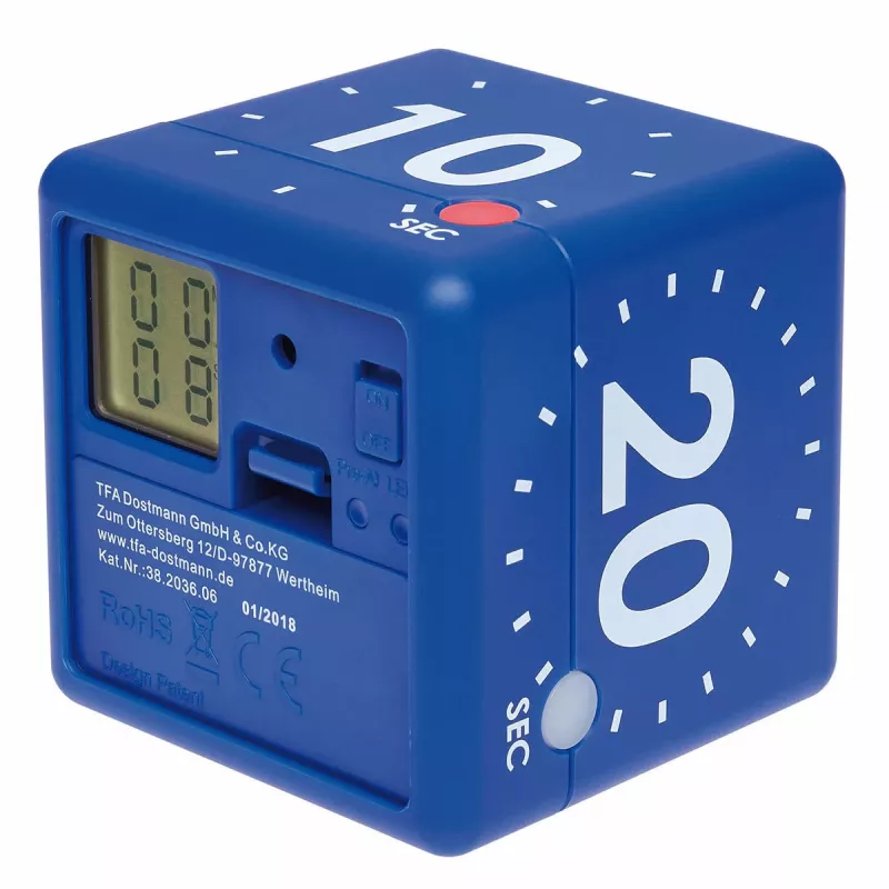 TFA Dostmann Timer CUBE Timer a cubo digitale, blu 38.2036.06