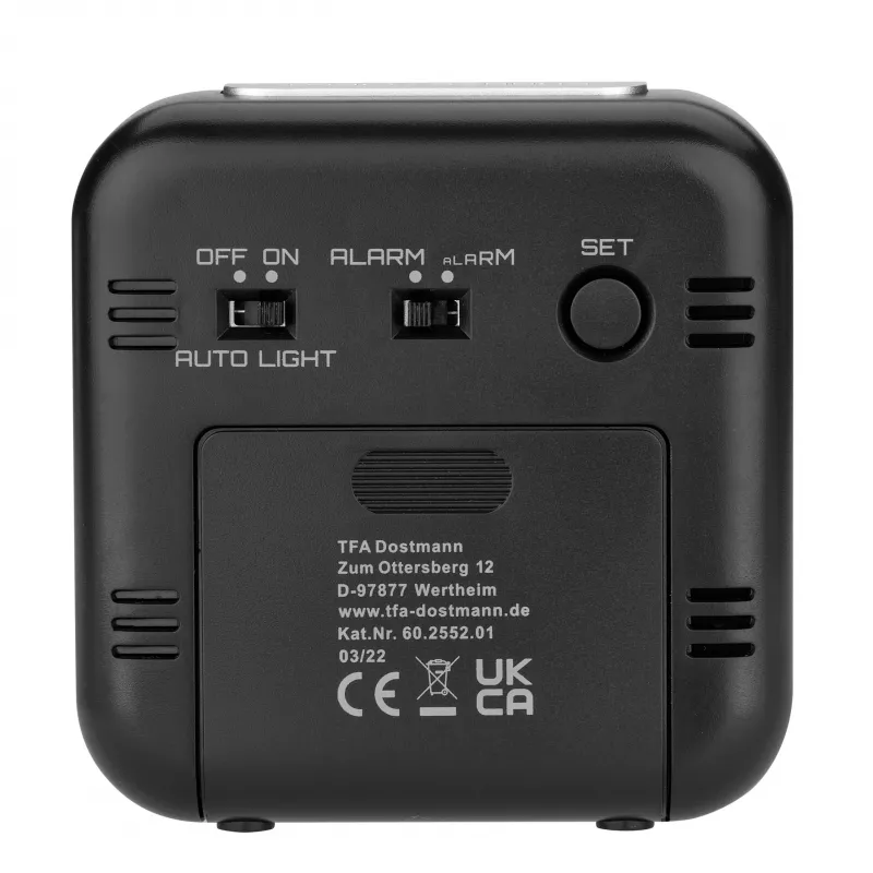 TFA Dostmann 60.2552.01 Sveglia radio nera con doppio allarme
