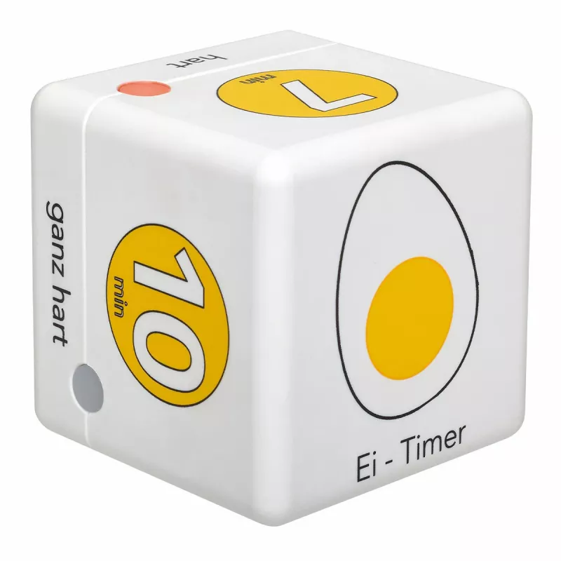 TFA Dostmann Cube Timer Timer digitale per uova, bianco/giallo (38.2041.07)