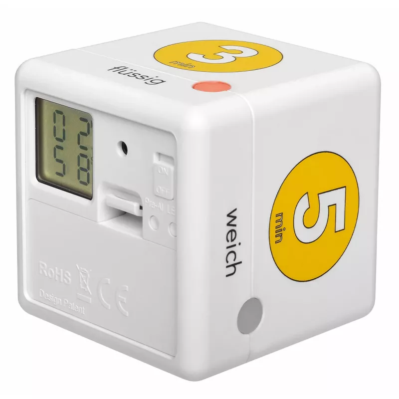 TFA Dostmann Cube Timer Timer digitale per uova, bianco/giallo (38.2041.07)