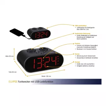 TFA Dostmann 60.2551.01 Sveglia radio nera
