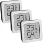 TFA Dostmann 95.2019.54 termo-igrometro digitale set da 3 per il monitoraggio del clima interno, bianco/argento