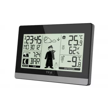 TFA Dostmann Weather Boy stazione meteo radio, nero 35.010832
