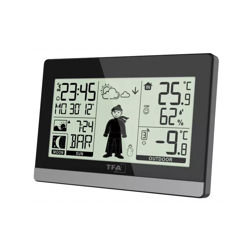 TFA Dostmann Weather Boy stazione meteo radio, nero 35.010832