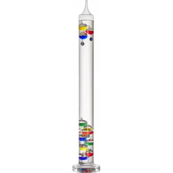 TFA Dostmann Galileo Galilei termometro a liquido, vetro multicolore, 18-26°C, da appoggio 18.1017.01.54