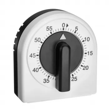 TFA Dostmann timer da cucina analogico contaminuti bianco-nero analogico (38.1041)