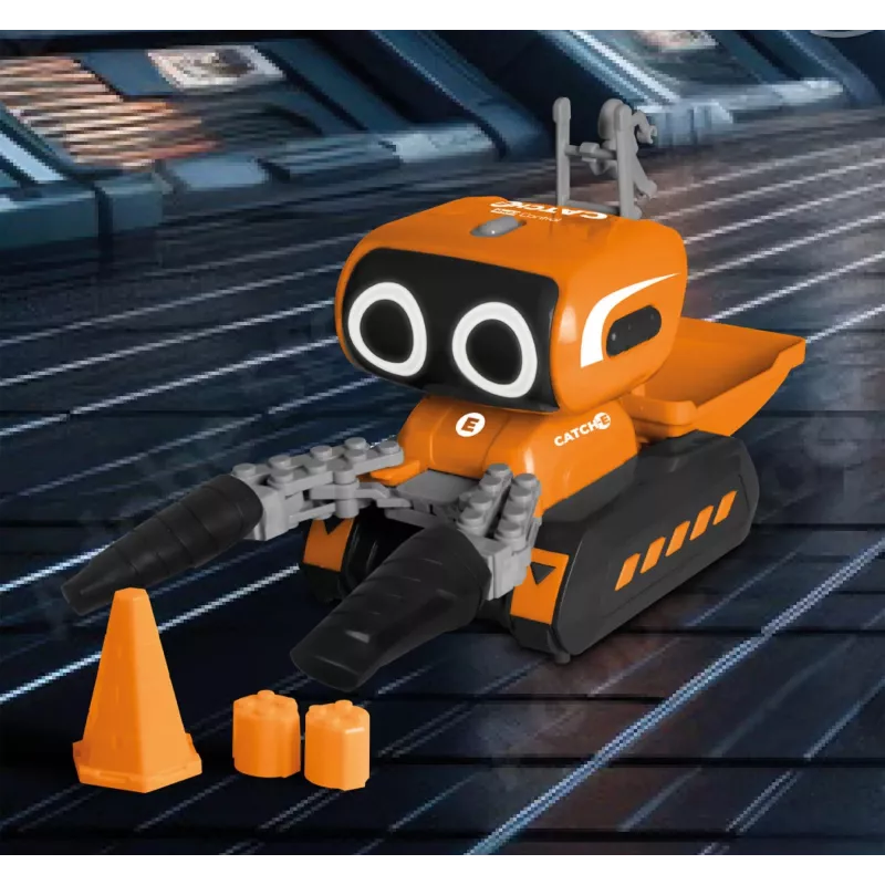 Revell RCCatch-E robot telecomandato con braccio meccanico, 2,4 GHz, bianco/arancione/nero 24701