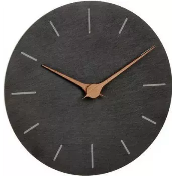 TFA Dostmann 60.3068.10 Orologio da parete al quarzo 25 cm ardesia, movimento continuo