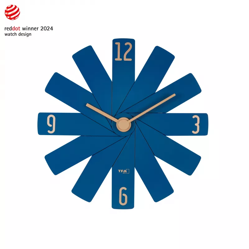 TFA Dostmann 60.3020.06 Orologio da parete blu mezzanotte con lancetta dei secondi continua 400mm
