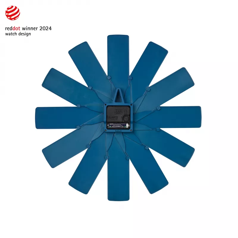 TFA Dostmann 60.3020.06 Orologio da parete blu mezzanotte con lancetta dei secondi continua 400mm