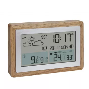 TFA Dostmann OAK Stazione meteo radio con cornice in quercia e sensore esterno 35.1167.54