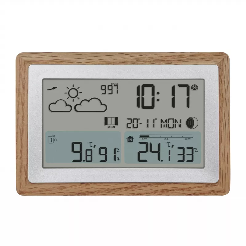 TFA Dostmann OAK Stazione meteo radio con cornice in quercia e sensore esterno 35.1167.54