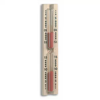 TFA Dostmann clessidra da sauna in legno di faggio, 15 minuti, da parete, 33 x 53 x 286 mm 40.1001