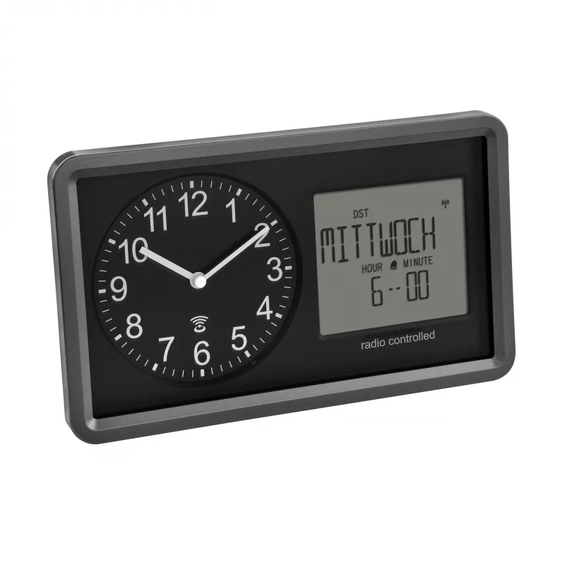 TFA Dostmann 60.3552.01 orologio da parete radio nero