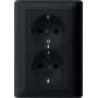 Gira System 55 presa Schuko, 2 prese, nero, placca piena 0783005