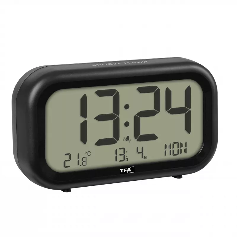 TFA Dostmann 60.2052.01 Sveglia al quarzo nero extra forte allarme display grande