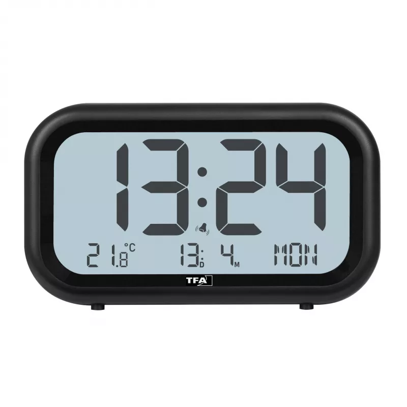 TFA Dostmann 60.2052.01 Sveglia al quarzo nero extra forte allarme display grande