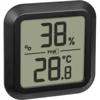 TFA Dostmann termoigrometro digitale da incasso, nero 30.5061.01