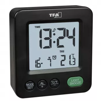 TFA Dostmann 60.2567.01 sveglia radio nera