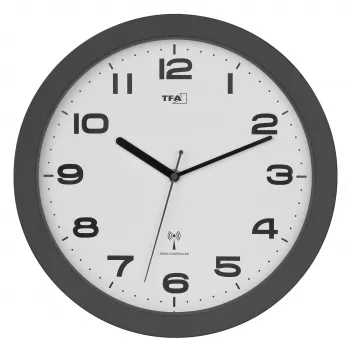 TFA Dostmann 60.3554.10 orologio da parete radio 320 mm antracite con lancetta dei secondi continua