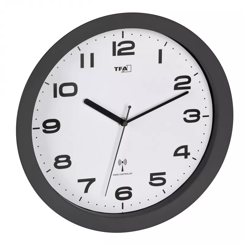 TFA Dostmann 60.3554.10 orologio da parete radio 320 mm antracite con lancetta dei secondi continua
