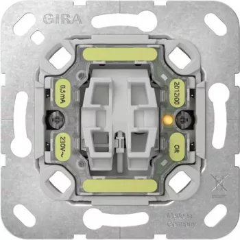 GIRA pulsante 313600 con indicatore LED rosso, montaggio da incasso
