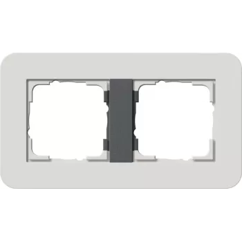 Gira System 55 Cornice coprifilo 2 moduli grigio chiaro / antracite 0212421