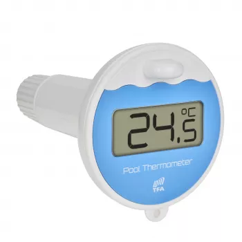 TFA Dostmann TFA.me Kit di avvio termometro smart per piscina con gateway Wi-Fi e sensore galleggiante per piscina, bianco 35.8110.02
