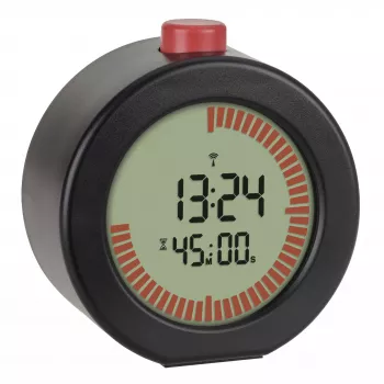 TFA Dostmann 60.2569.01 Sveglia radiocontrollata, display grande, timer, nero/rosso