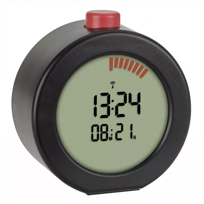 TFA Dostmann 60.2569.01 Sveglia radiocontrollata, display grande, timer, nero/rosso