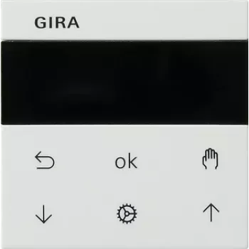 Gira System 55 Timer per tapparella/avvolgibile con display, bianco puro lucido 536627