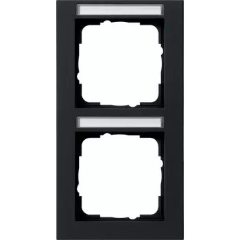 Gira System 55 Cornice coprifilo 2 moduli verticale nero opaco 110209