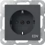 Gira System 55 Presa Schuko con dicitura EDV, 16 A, bianco puro lucido 445828