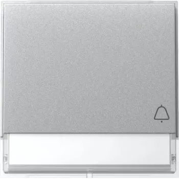 GIRA TX44 Bilanciere con simbolo campana e campo per etichetta, alluminio 367365