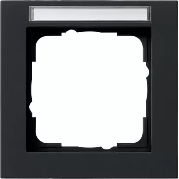 Gira Standard 55 Cornice coprifilo 1 modulo nero con campo per etichetta 109109