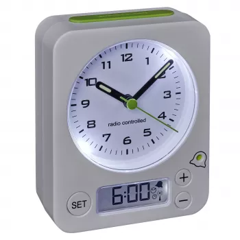 TFA Dostmann sveglia radiocontrollata 60.1511.02 bianca con lancette luminose