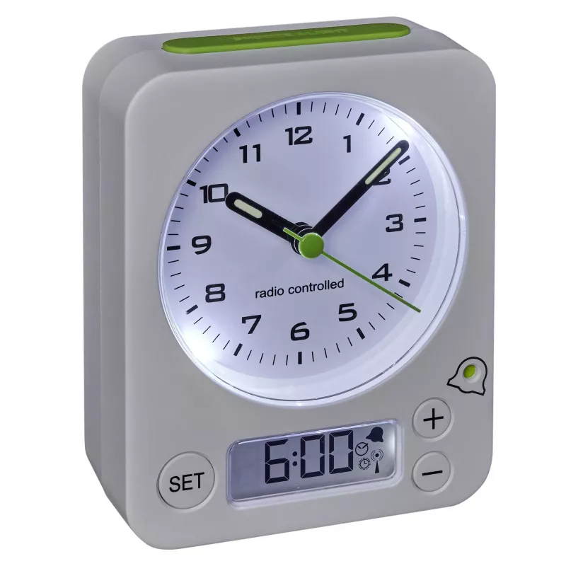 TFA Dostmann sveglia radiocontrollata 60.1511.02 bianca con lancette luminose