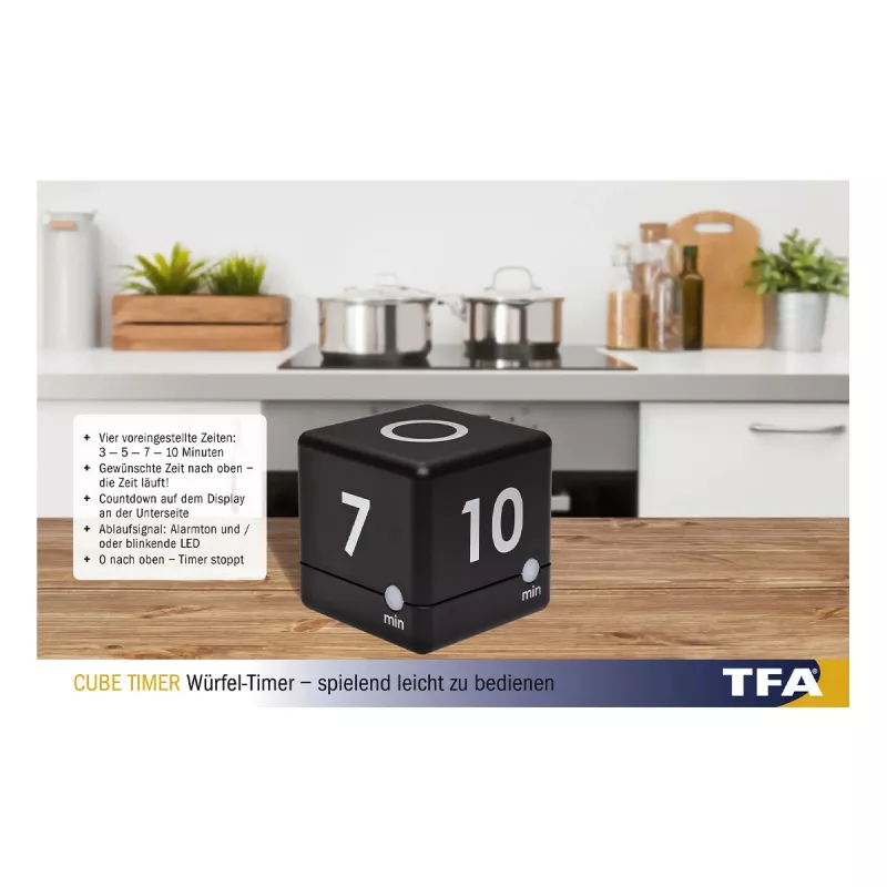 TFA Dostmann 38.2040.01 timer da cucina digitale bianco-nero