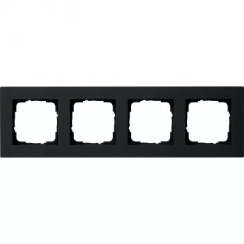 Gira E2 placca 4 posti nero opaco design piatto 0214095