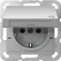GIRA 441426 presa SCHUKO con coperchio a ribalta e bloccaggio, System 55, bianco puro lucido