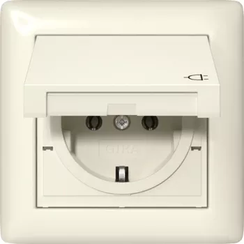 Gira 415701 presa SCHUKO con coperchio a ribalta, IP44, bianco puro