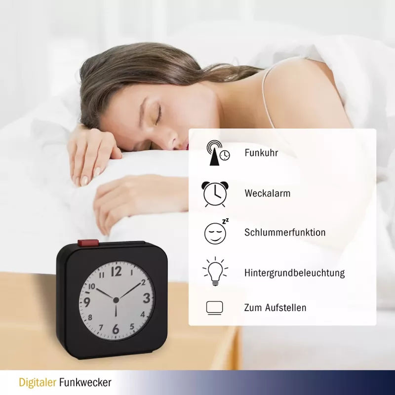 TFA Dostmann 60.2555.01 sveglia digitale nera