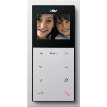 Gira 1239112 posto interno video AP Plus, da parete, bianco puro