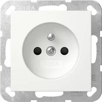 GIRA 448503 Presa Schuko con coperchio a ribalta, System 55, bianco puro lucido