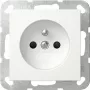 GIRA 448503 Presa Schuko con coperchio a ribalta, System 55, bianco puro lucido