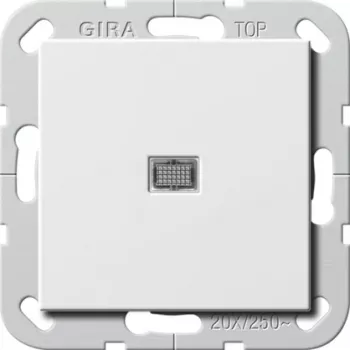 Gira System 55 Inserto interruttore a bilanciere bipolare OFF, bianco puro opaco 283403