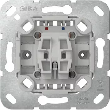 GIRA 387000 Inserto pulsante a bilanciere con morsetto neutro, 1x NO, 250 V, 10 A, senza ganci