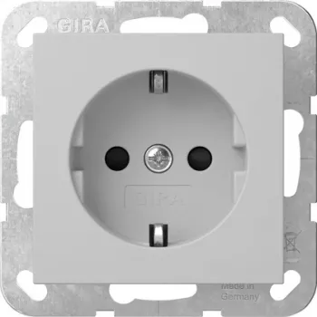 Gira System 55 Presa SCHUKO con coperchio a ribalta, grigio 4183015